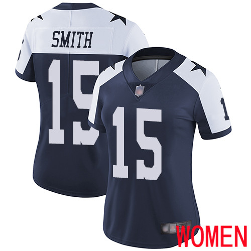 Women Dallas Cowboys Limited Navy Blue Devin Smith Alternate 15 Vapor Untouchable Throwback NFL Jersey